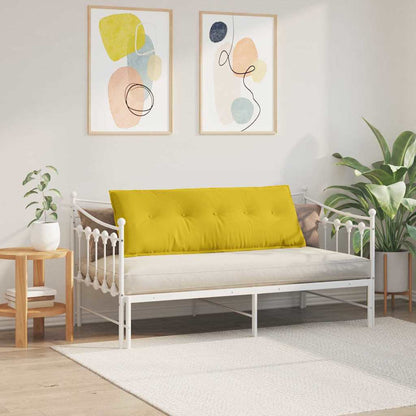 Polštář Na Záda Žlutá 140 X 50 Cm Žebrovaná Látka