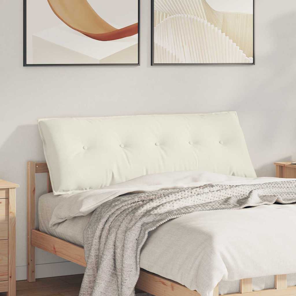 Polštář Na Záda Krémová 140 X 50 Cm Žebrovaná Látka