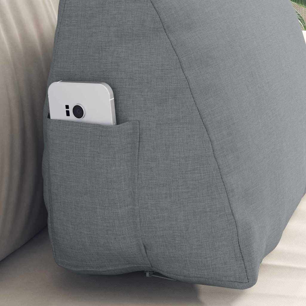 Polštář Na Záda Světle Šedá 45 X 20 X 35 Cm Textil