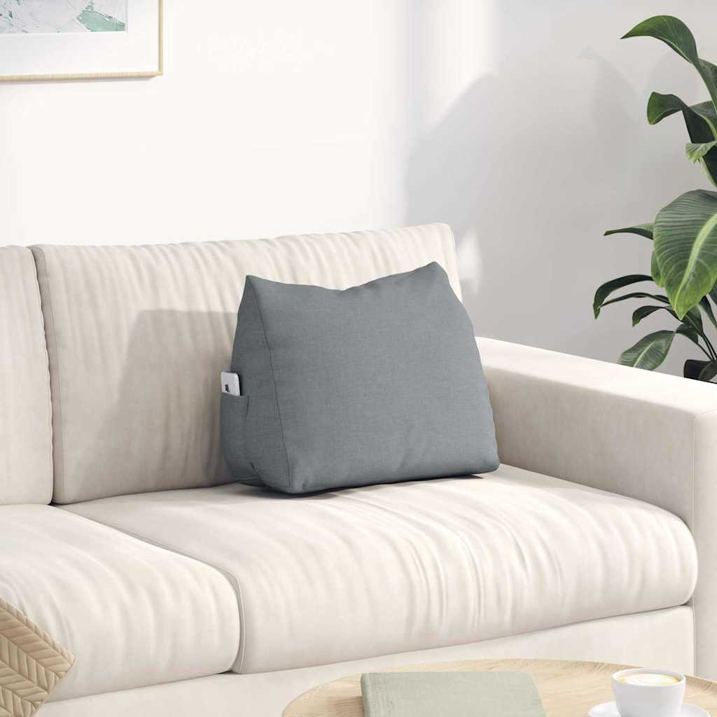 Polštář Na Záda Světle Šedá 45 X 20 X 35 Cm Textil