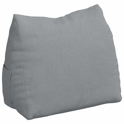 Polštář Na Záda Světle Šedá 45 X 20 X 35 Cm Textil