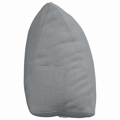 Polštář Na Záda Světle Šedá 45 X 20 X 35 Cm Textil