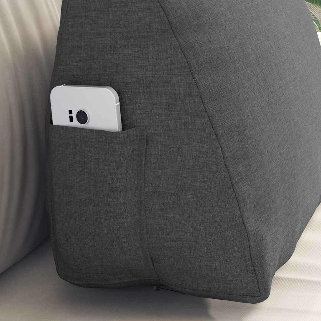 Polštář Na Záda Tmavě Šedá 45 X 20 X 35 Cm Textil
