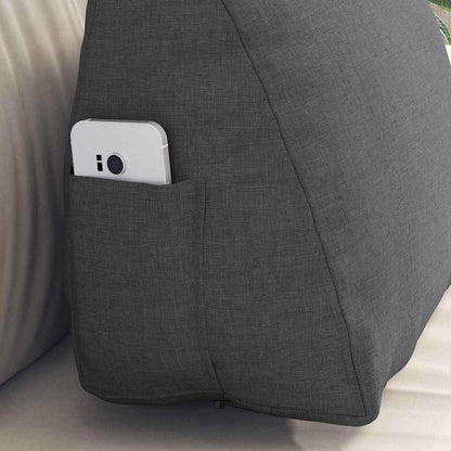 Polštář Na Záda Tmavě Šedá 45 X 20 X 35 Cm Textil