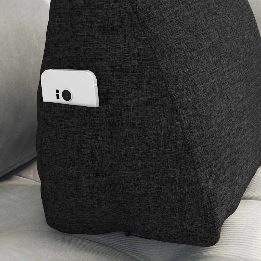 Polštář Na Záda Černá 45 X 20 X 35 Cm Textil