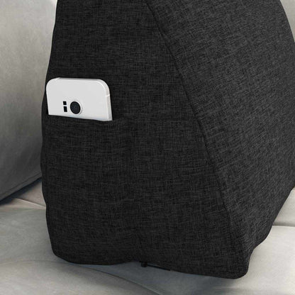 Polštář Na Záda Černá 45 X 20 X 35 Cm Textil