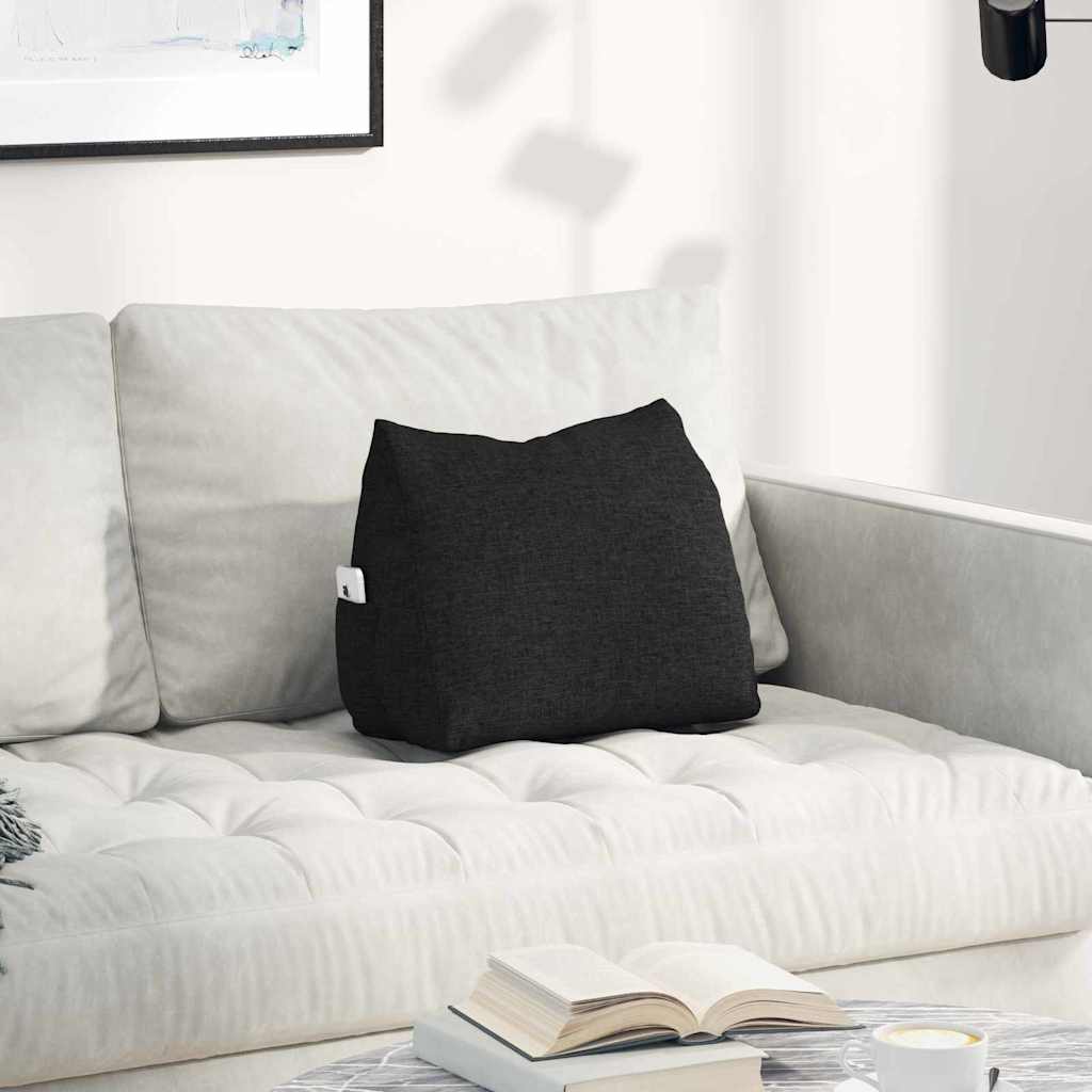 Polštář Na Záda Černá 45 X 20 X 35 Cm Textil