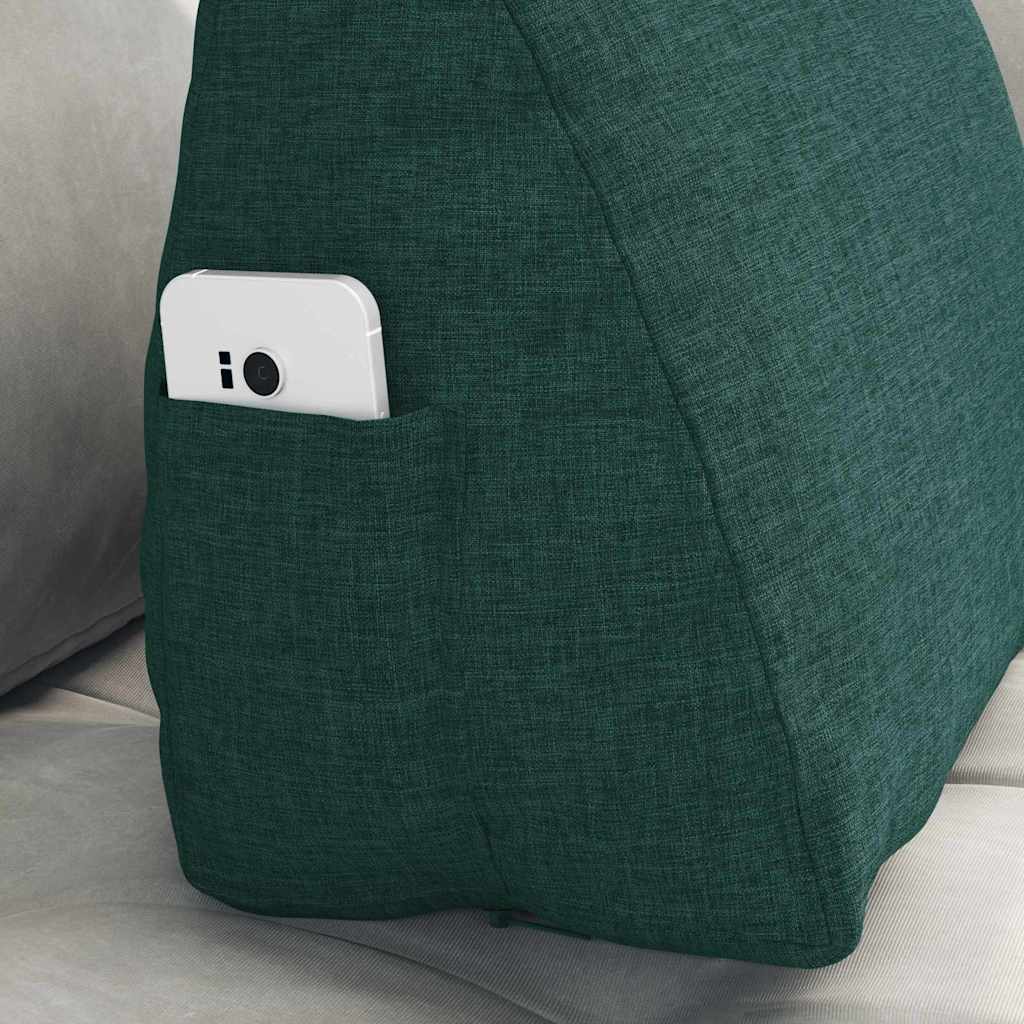 Polštář Na Záda Tmavě Zelená 45 X 20 X 35 Cm Textil