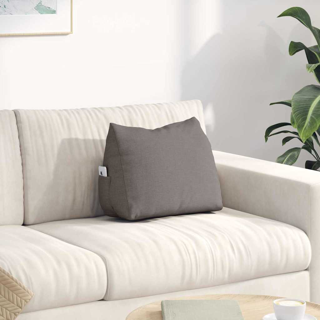 Polštář Na Záda Taupe 45 X 20 X 35 Cm Textil