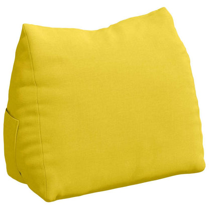 Polštář Na Záda Světlá Žlutá 45 X 20 X 35 Cm Textil