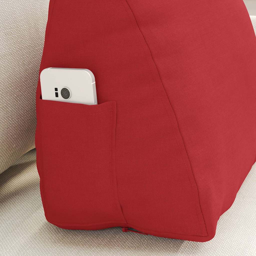 Polštář Na Záda Červená 45 X 20 X 35 Cm Textil