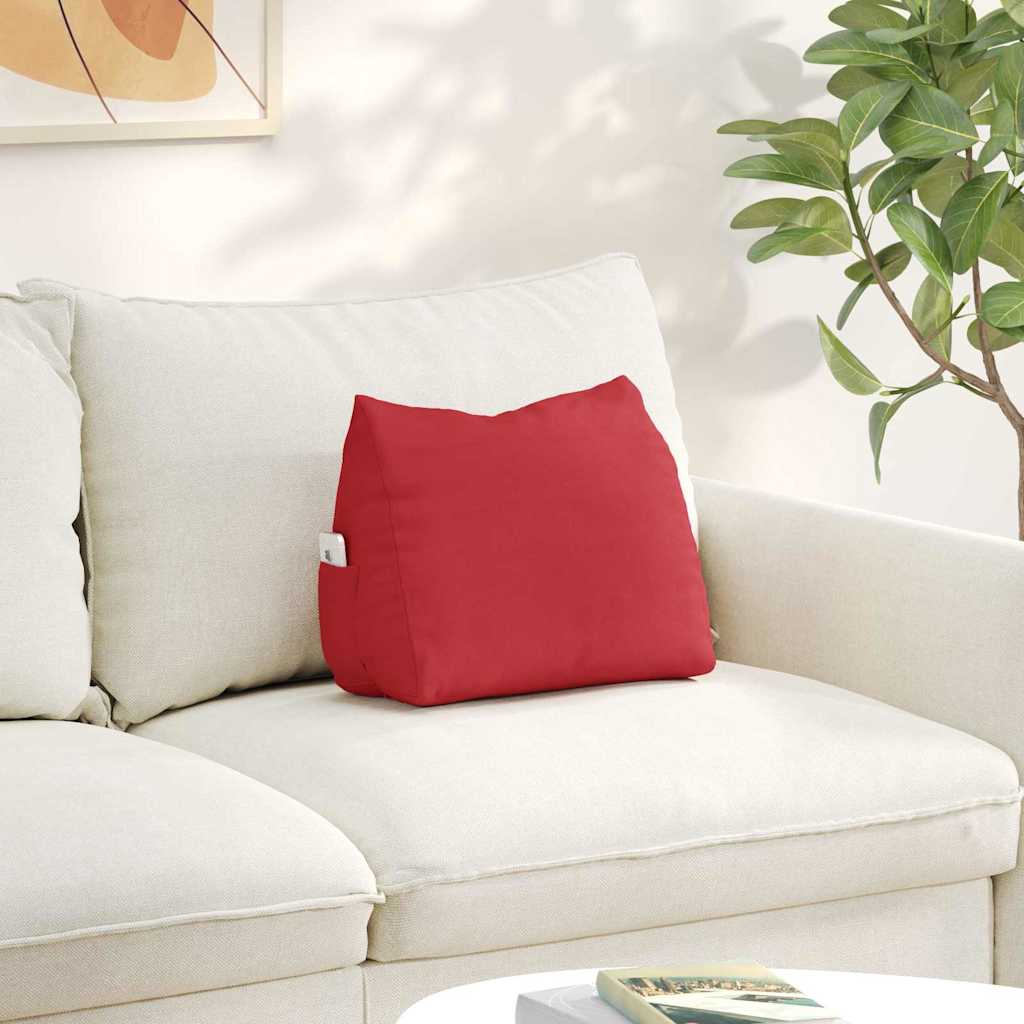 Polštář Na Záda Červená 45 X 20 X 35 Cm Textil