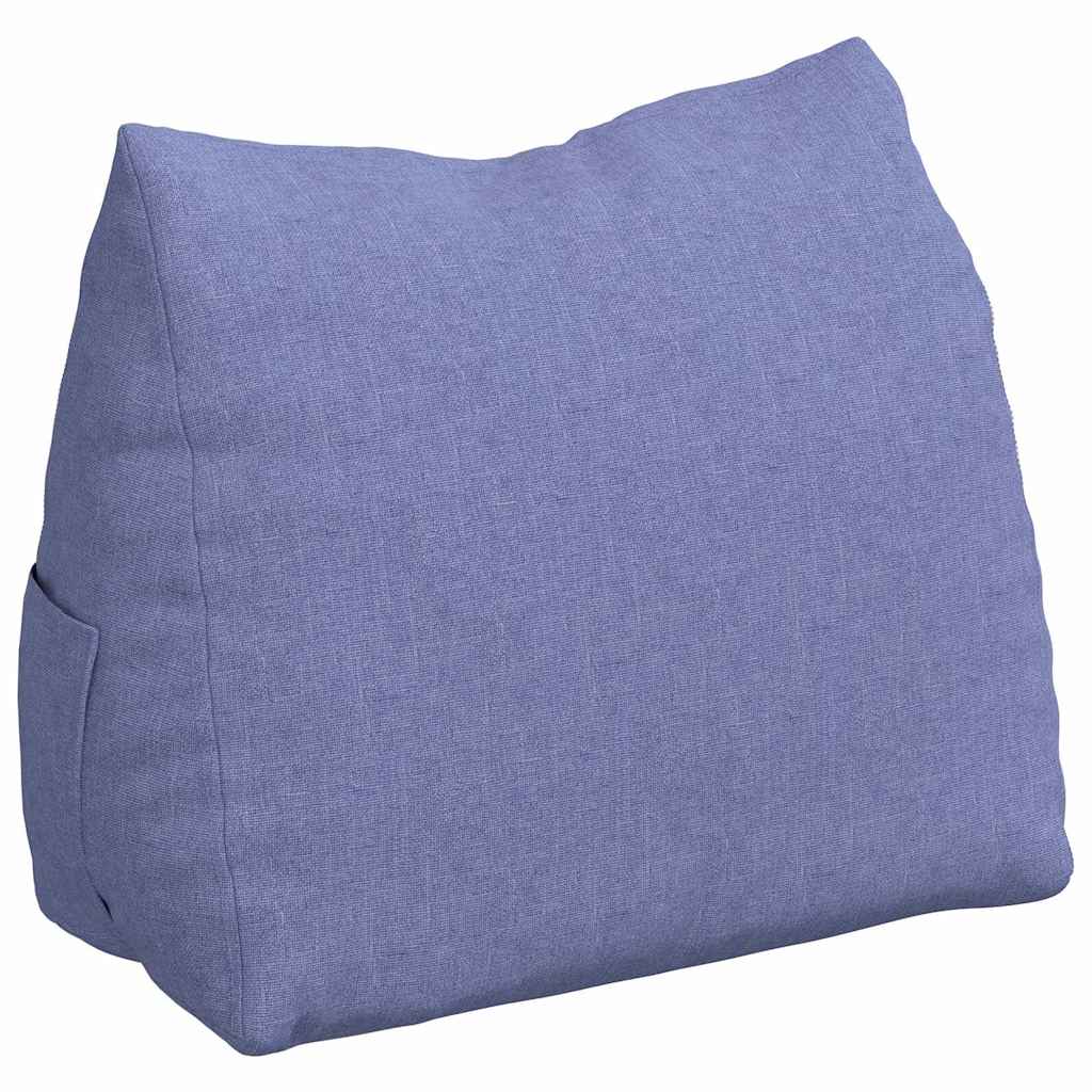 Polštář Na Záda Modrá Džínovina 45 X 20 X 35 Cm Textil