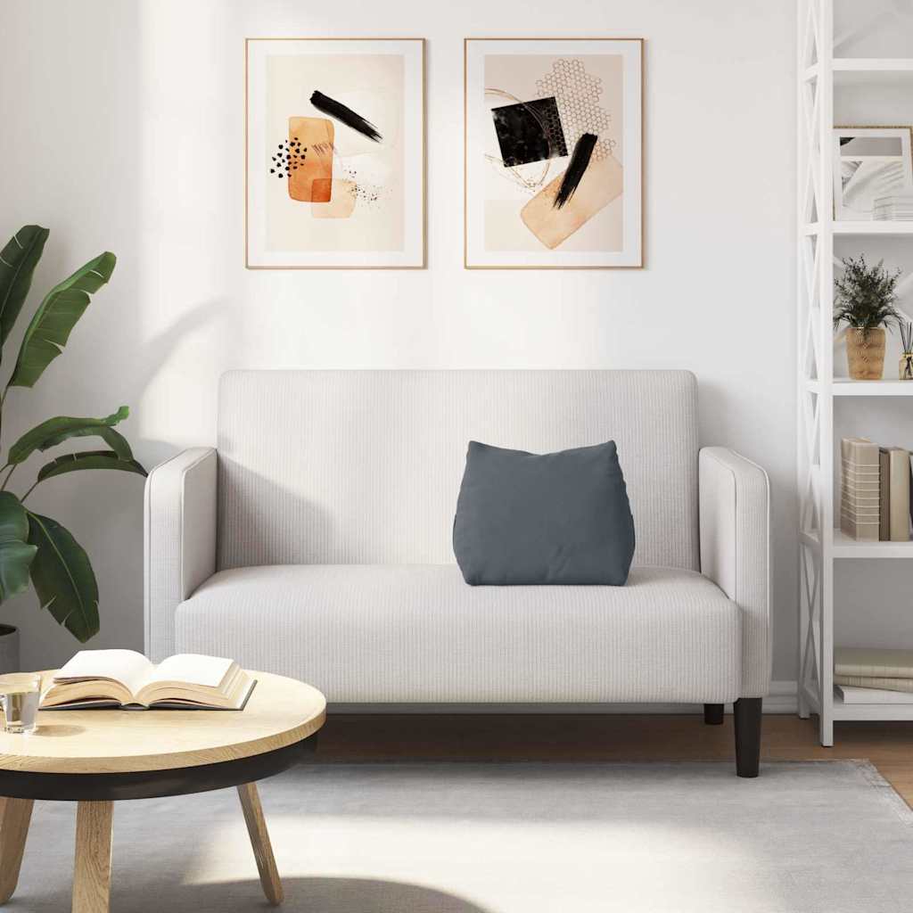 Polštář Na Záda Tmavě Šedá 45 X 20 X 35 Cm Žebrovaná Látka
