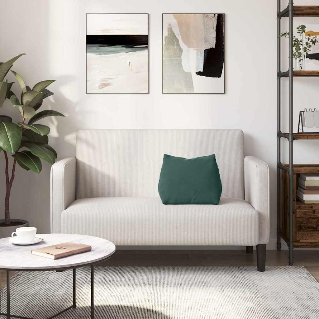 Polštář Na Záda Tmavě Zelená 45 X 20 X 35 Cm Žebrovaná Látka