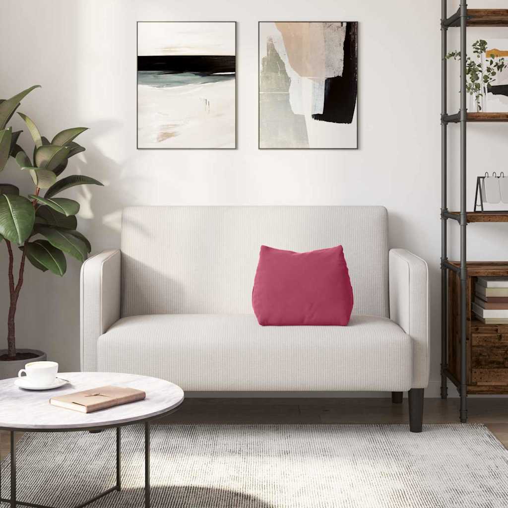 Polštář Na Záda Víno Červené 45 X 20 X 35 Cm Žebrovaná Látka