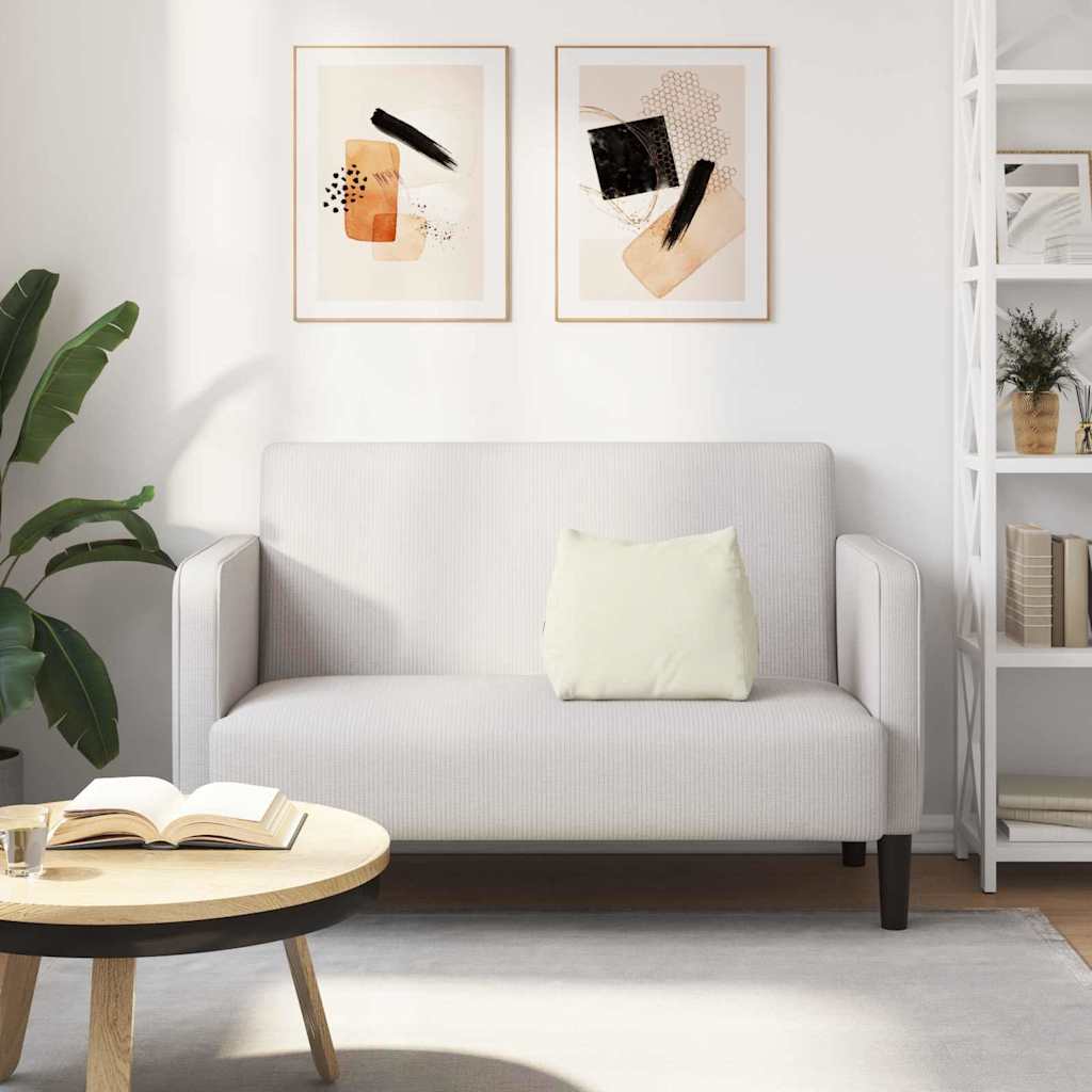 Polštář Na Záda Krémová 45 X 20 X 35 Cm Žebrovaná Látka
