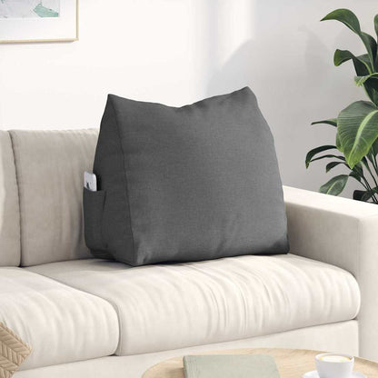 Polštář Na Záda Tmavě Šedá 60 X 20 X 50 Cm Textil
