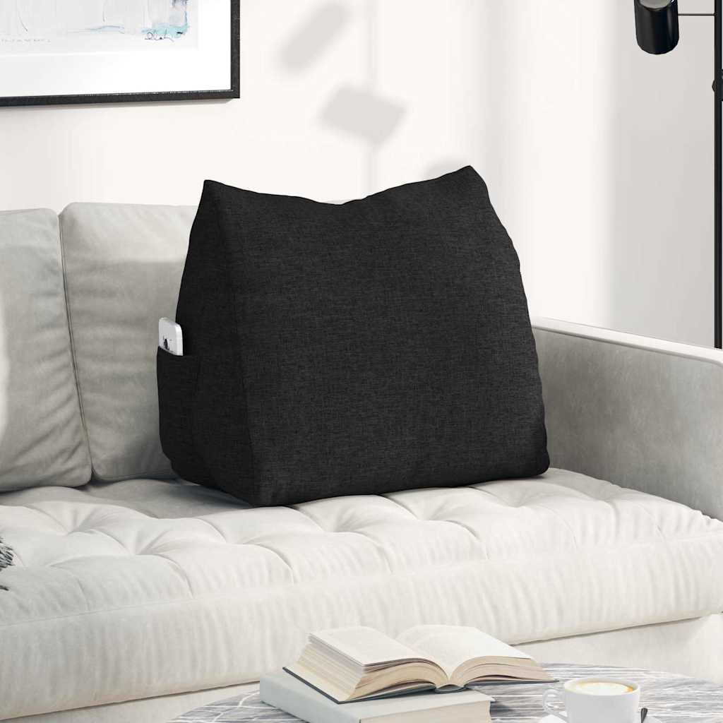 Polštář Na Záda Černá 60 X 20 X 50 Cm Textil
