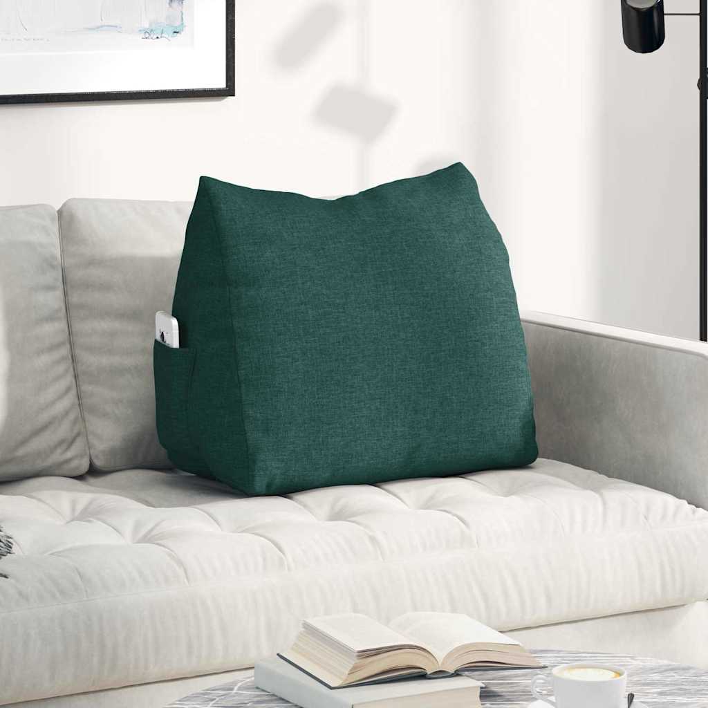Polštář Na Záda Tmavě Zelená 60 X 20 X 50 Cm Textil