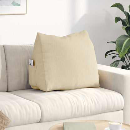 Polštář Na Záda Krémová 60 X 20 X 50 Cm Textil