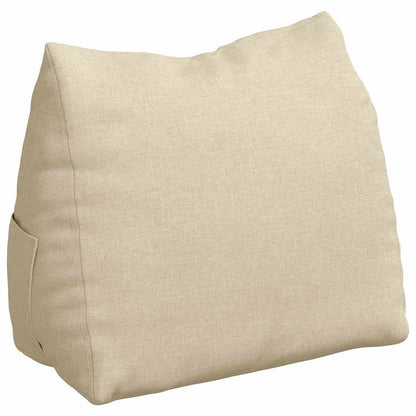 Polštář Na Záda Krémová 60 X 20 X 50 Cm Textil