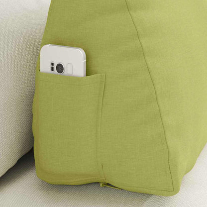 Polštář Na Záda Světlá Zelená 60 X 20 X 50 Cm Textil