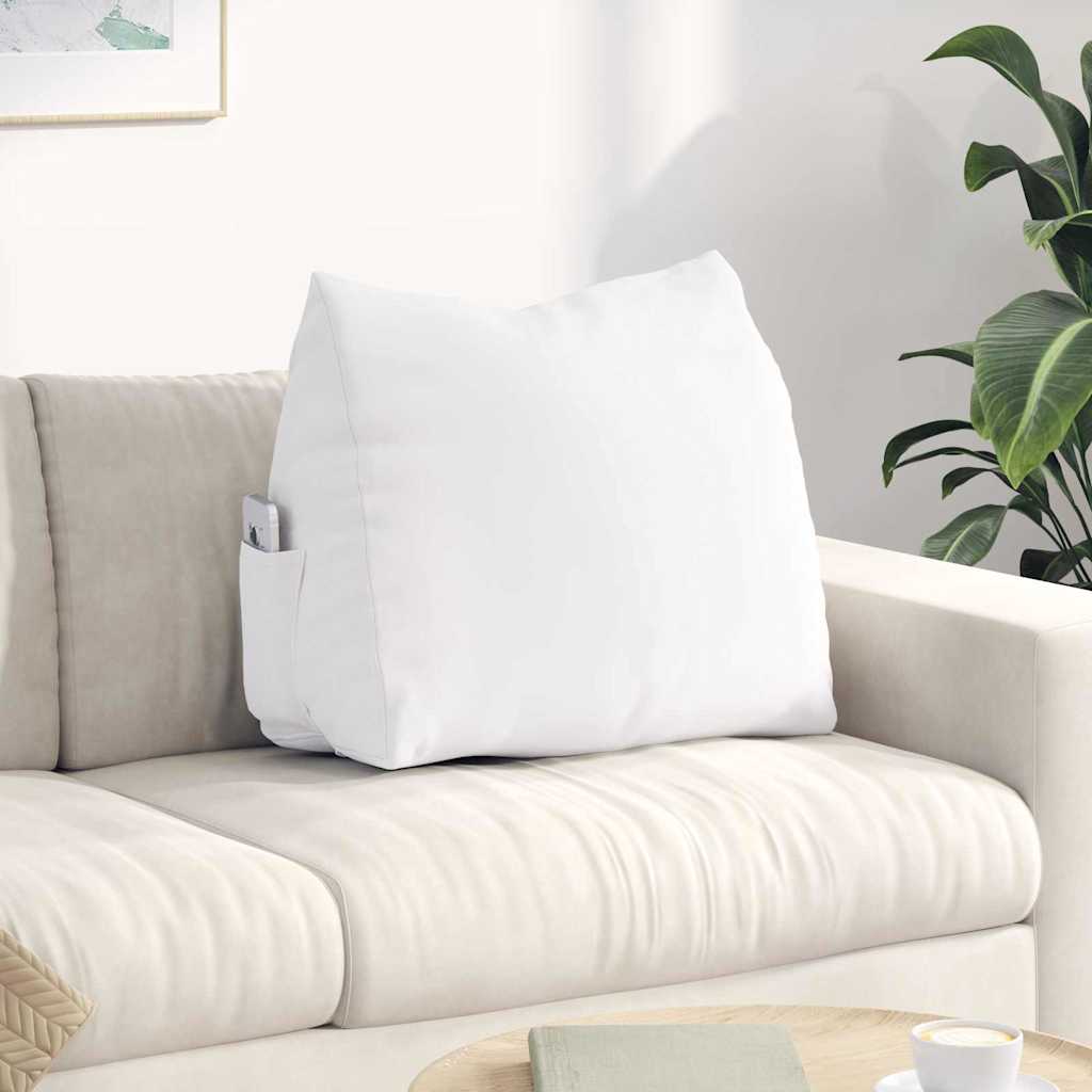 Polštář Na Záda Bílá 60 X 20 X 50 Cm Textil