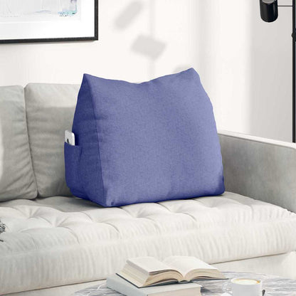 Polštář Na Záda Modrá Džínovina 60 X 20 X 50 Cm Textil