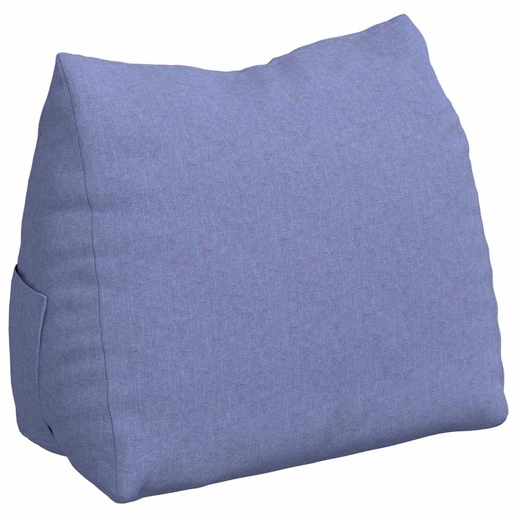 Polštář Na Záda Modrá Džínovina 60 X 20 X 50 Cm Textil