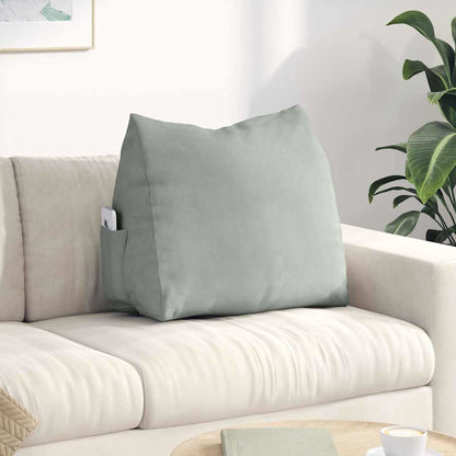 Polštář Na Záda Světle Šedá 60 X 20 X 50 Cm Žebrovaná Látka