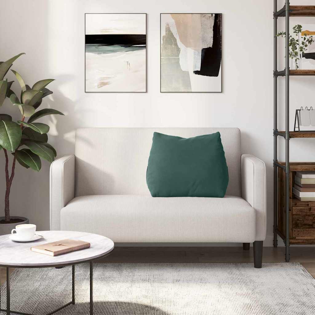 Polštář Na Záda Tmavě Zelená 60 X 20 X 50 Cm Žebrovaná Látka