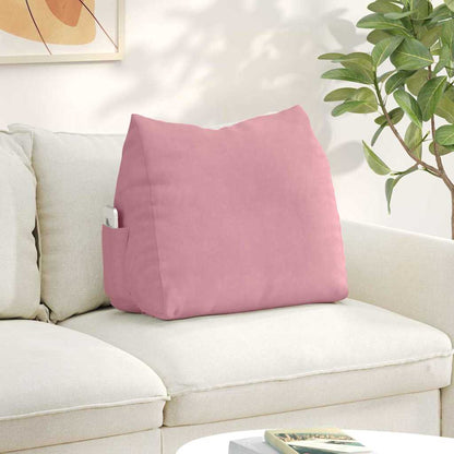 Polštář Na Záda Růžová 60 X 20 X 50 Cm Žebrovaná Látka