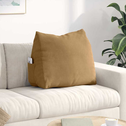 Polštář Na Záda Hnědá 60 X 20 X 50 Cm Žebrovaná Látka