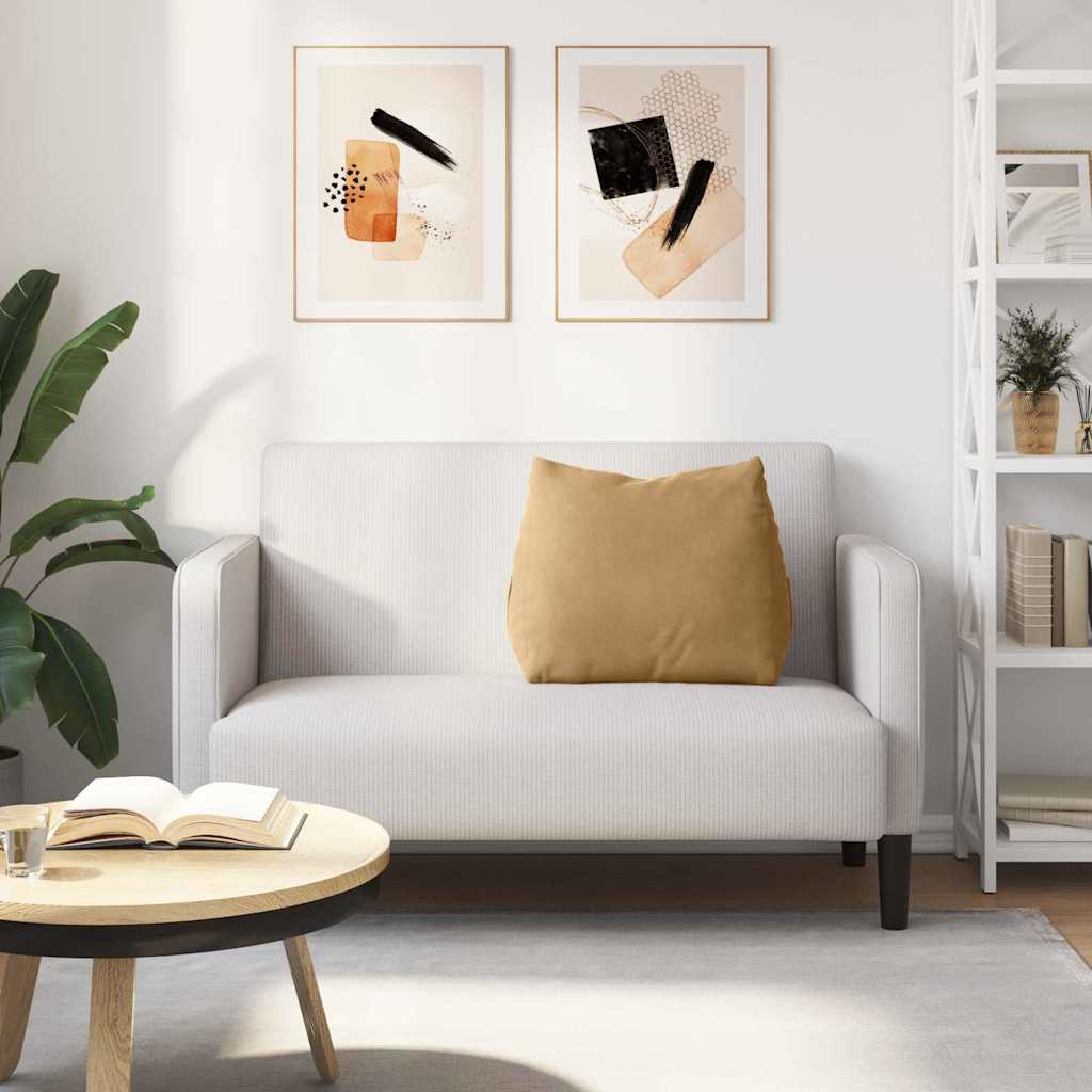 Polštář Na Záda Hnědá 60 X 20 X 50 Cm Žebrovaná Látka