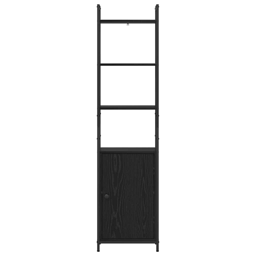Knihovna 6 Úrovní 40 X 24 X 161 Cm Kompozitní Dřevo Černý Dub