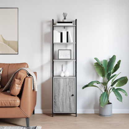 Knihovna 6 Úrovní 40 X 24 X 161 Cm Kompozitní Dřevo Šedá Sonoma