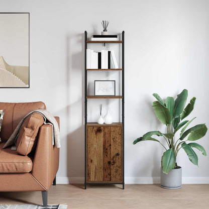 Knihovna 6 Úrovní 40 X 24 X 161 Cm Kompozitní Dřevo Staré Dřevo
