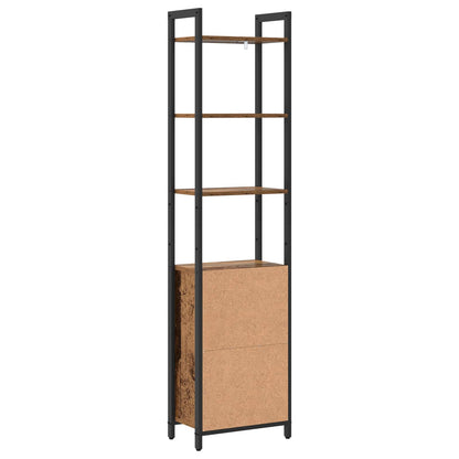 Knihovna 6 Úrovní 40 X 24 X 161 Cm Kompozitní Dřevo Staré Dřevo