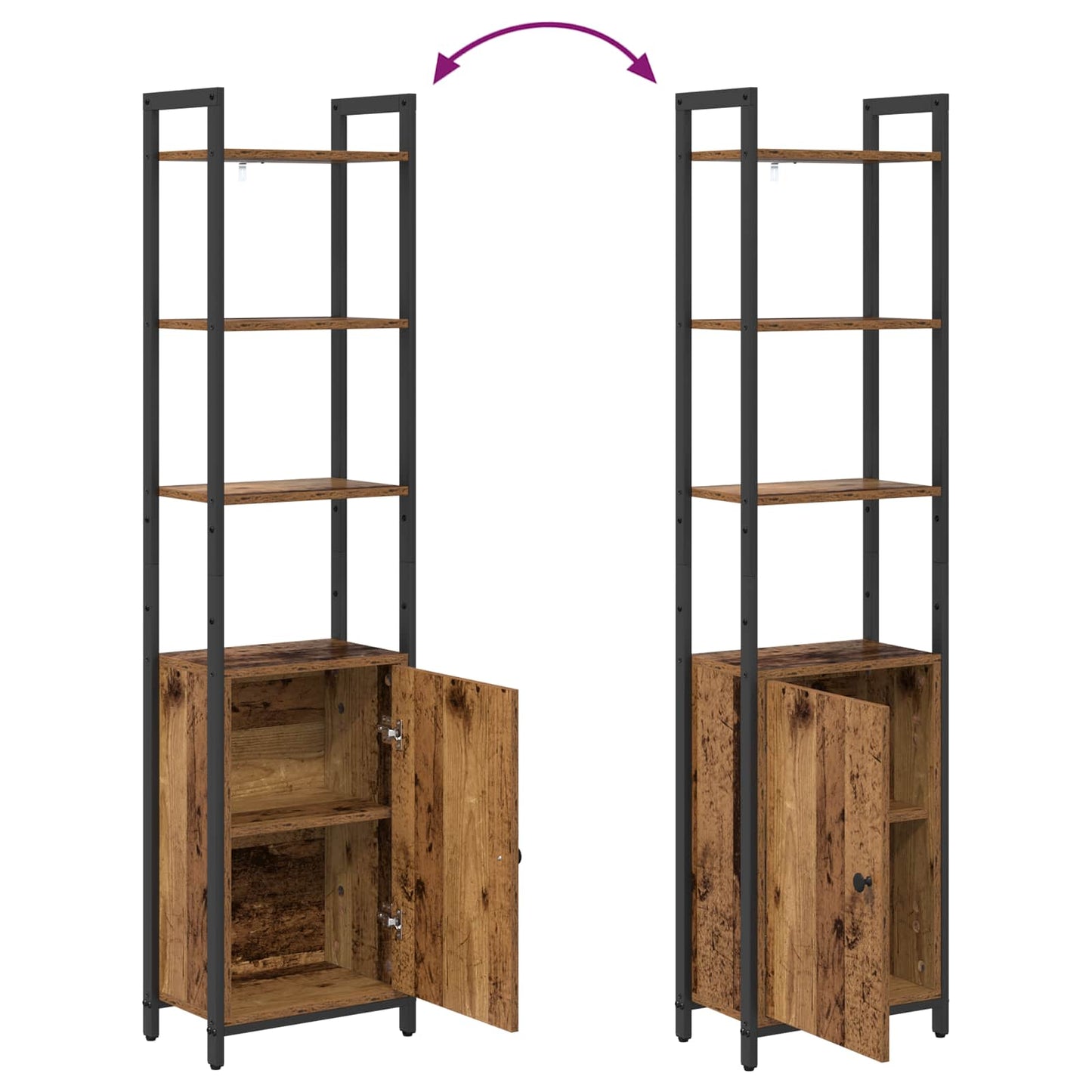 Knihovna 6 Úrovní 40 X 24 X 161 Cm Kompozitní Dřevo Staré Dřevo