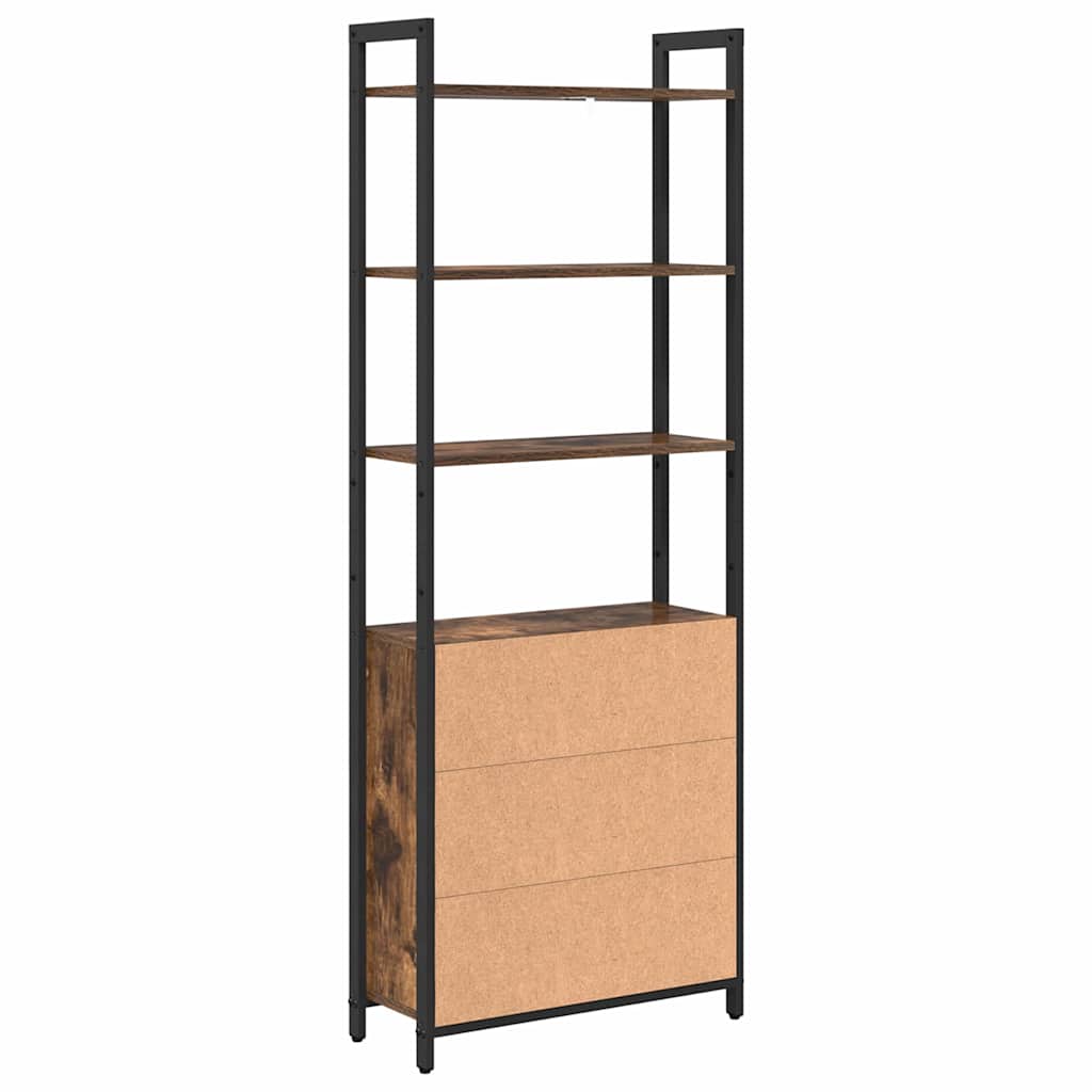 Knihovna 6 Úrovní 60 X 24 X 161 Cm Kompozitní Dřevo Kouřový Dub