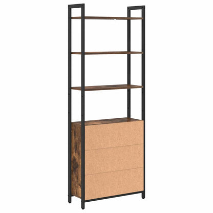 Knihovna 6 Úrovní 60 X 24 X 161 Cm Kompozitní Dřevo Kouřový Dub
