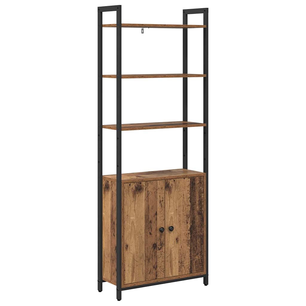 Knihovna 6 Úrovní 60 X 24 X 161 Cm Kompozitní Dřevo Staré Dřevo