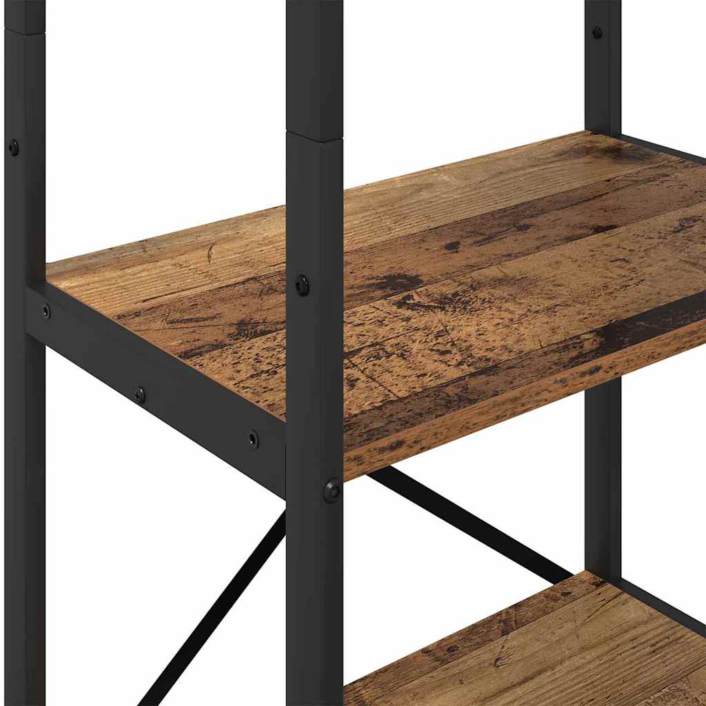 Knihovna 5 Úrovní 56 X 34 X 171 Cm Kompozitní Dřevo Staré Dřevo