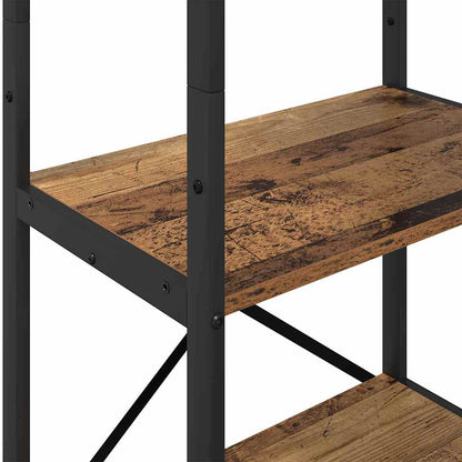 Knihovna 5 Úrovní 56 X 34 X 171 Cm Kompozitní Dřevo Staré Dřevo