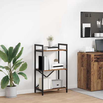 Knihovna 3 Úrovní 56 X 34 X 96 Cm Kompozitní Dřevo Staré Dřevo