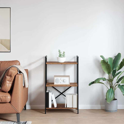 Knihovna 3 Úrovní 56 X 34 X 96 Cm Kompozitní Dřevo Staré Dřevo