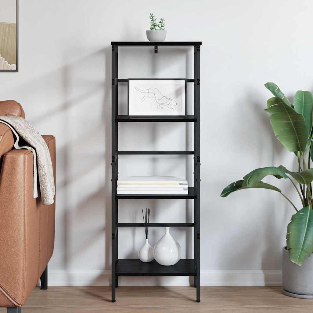 Knihovna 3 Úrovní 40 X 29,5 X 115 Cm Kompozitní Dřevo Černý Dub