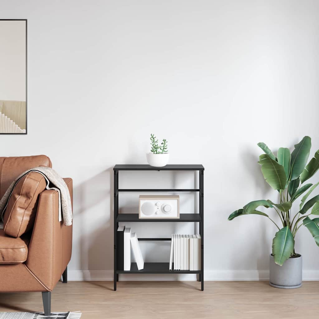Knihovna 2 Úrovní 60 X 29,5 X 81 Cm Kompozitní Dřevo Černý Dub