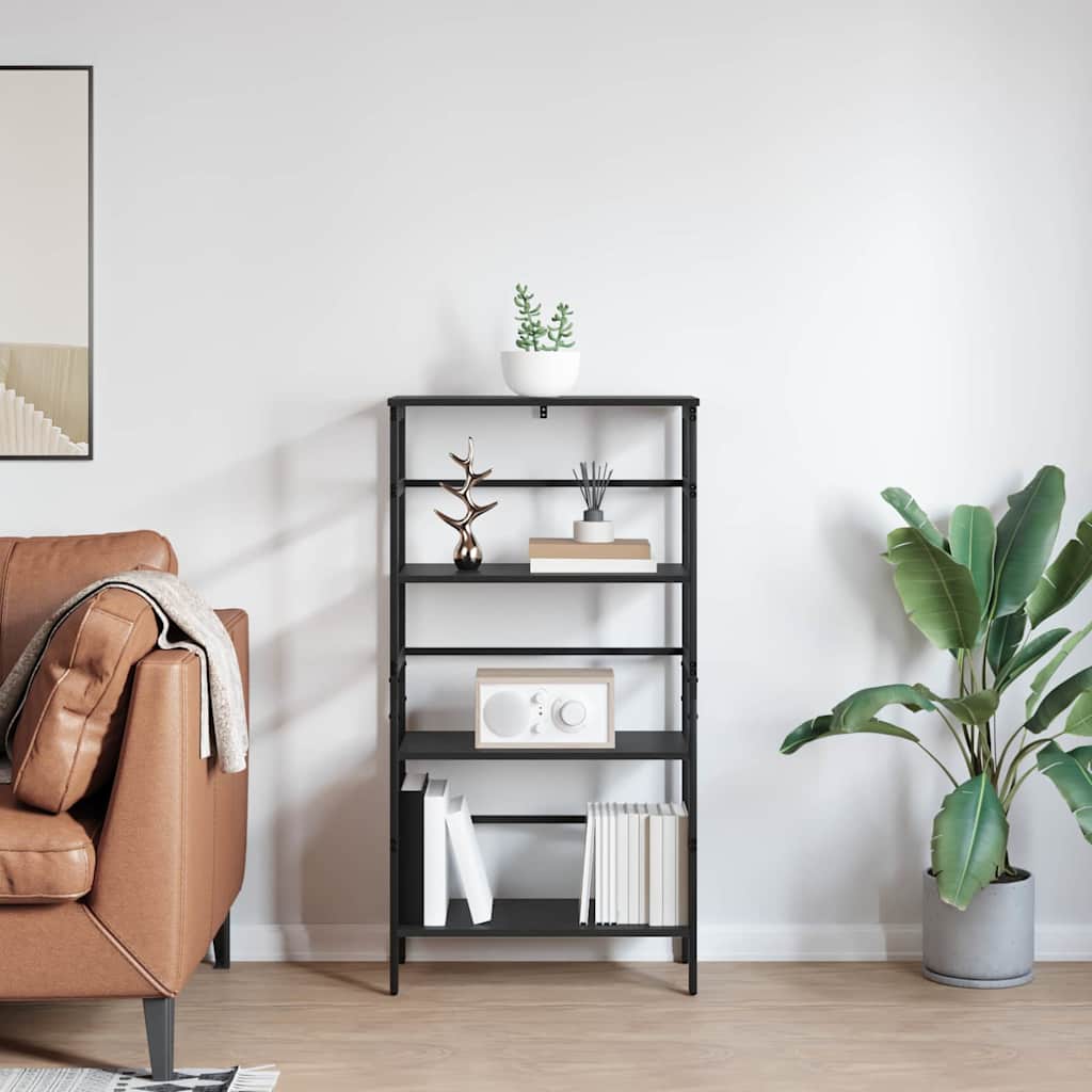 Knihovna 3 Úrovní 60 X 29,5 X 115 Cm Kompozitní Dřevo Černý Dub